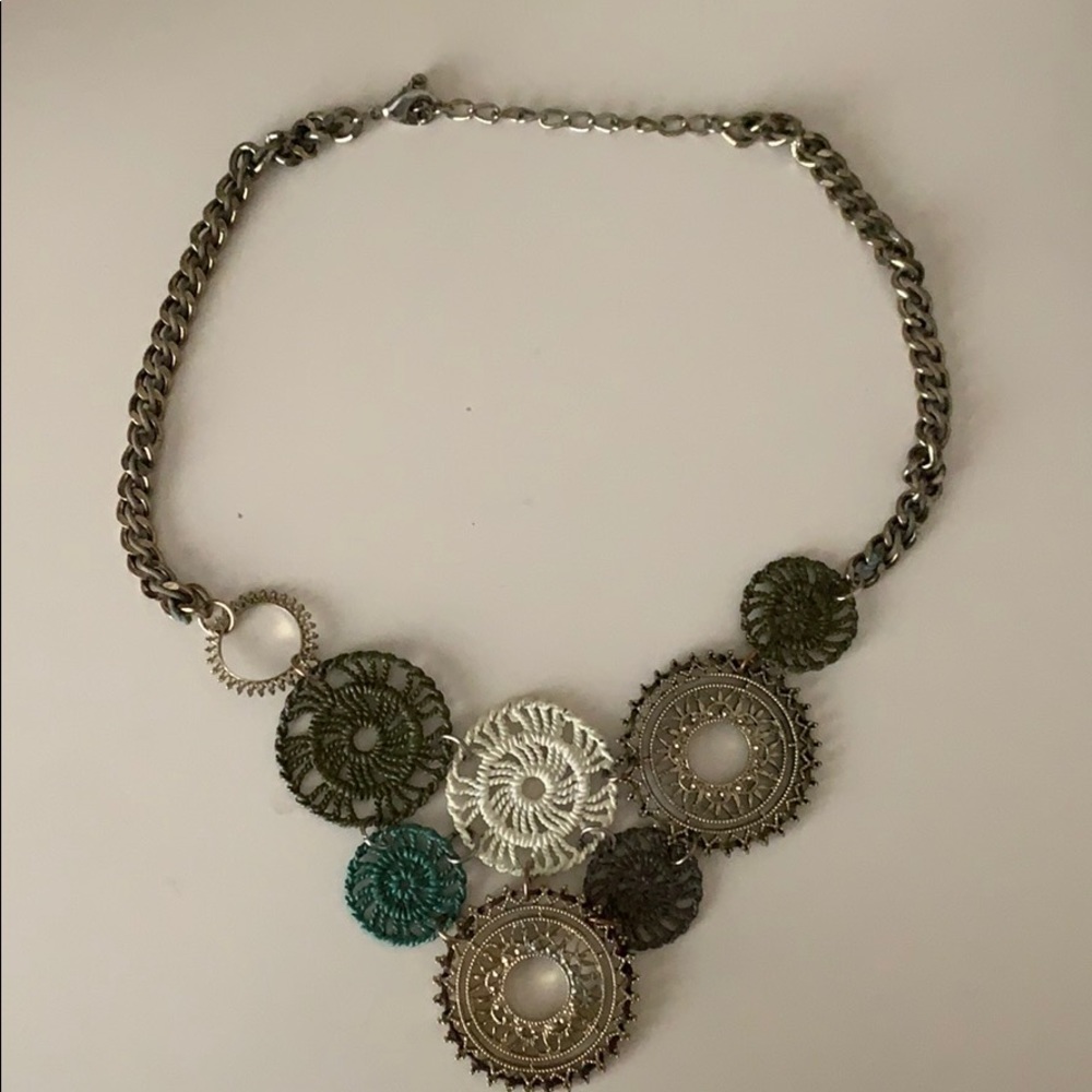 Gold and Teal Necklace